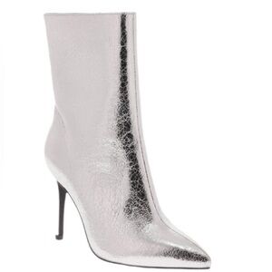 Mia Silver Shiny Mardi Pointed Toe Boot